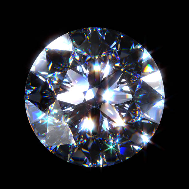 diamond 3D diamond. View on crown refraction photos stock pictures, royalty-free photos & images