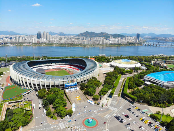 ソウル オリンピック公園南朝鮮空撮。 - baseball sky old sport ストックフォトと画像