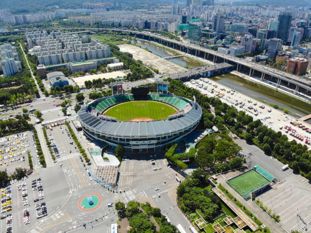 ソウル オリンピック公園南朝鮮空撮。 - baseball sky old sport ストックフォトと画像