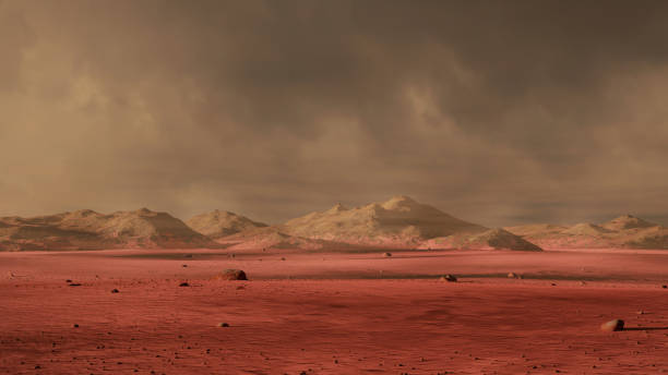 istock landscape on planet Mars, dust storm on the red planet 1126653032