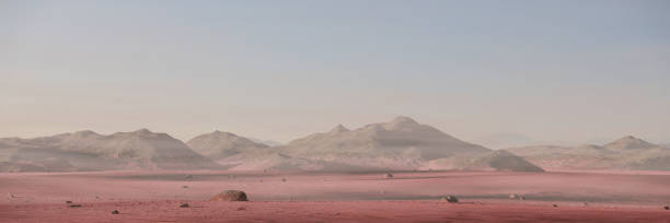 istock landscape on planet Mars, scenic desert surrounded by mountains on the red planet 1126653095