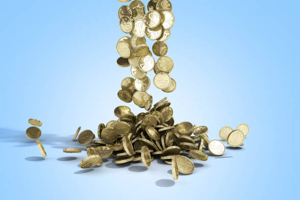 istock gold coins with dollar sign fall on graund 3d illustration on a blue background 1126653606