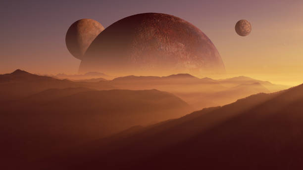 istock beautiful scenery on an alien world with multiple planets in the sky 1126655238