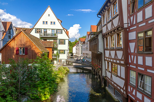 Tübingen, typical houses at the Neckar river