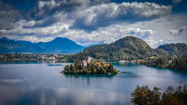 istock Aerial view of Bled lake 1126656114