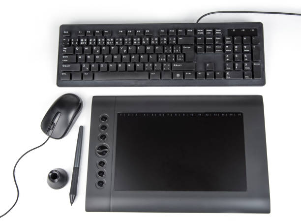 istock Graphic tablet with pen for illustrators, painters and designers on white background 1126659331