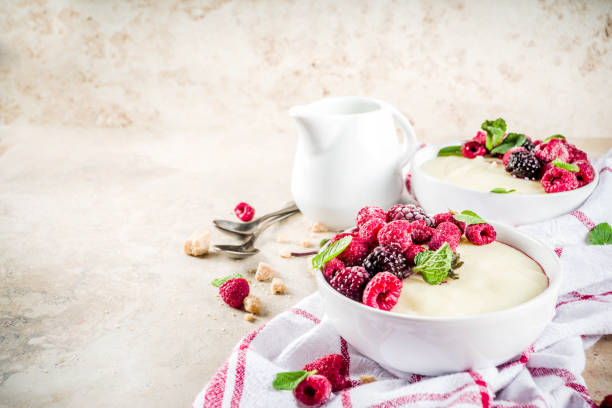 istock Semolina porridge with fresh berries 1126663987