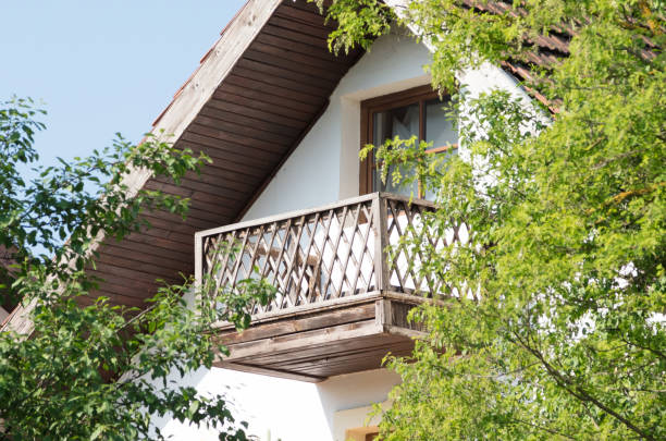 istock Balcony made of wood 1126666301