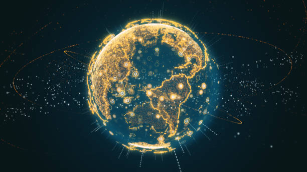 istock 3d illustration of Digital planet earth data abstract of a technological data network transmitting communication, complexity and data flow of the modern digital era 1126668225