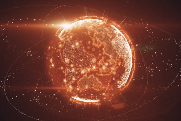 istock 3d illustration of Digital planet earth data abstract of a technological data network transmitting communication, complexity and data flow of the modern digital era 1126668233