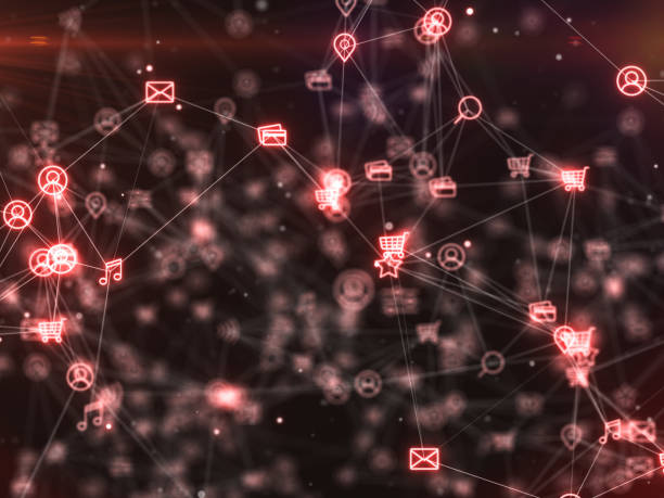 istock Social network connections. Connecting people on the internet, nodes transforming. 3d illustration 1126668264