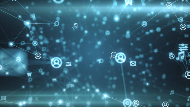 istock Social network connections. Connecting people on the internet, nodes transforming. 3d illustration 1126668268