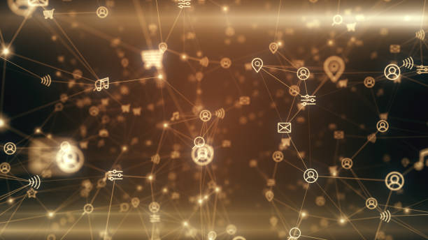 istock Social network connections. Connecting people on the internet, nodes transforming. 3d illustration 1126668277