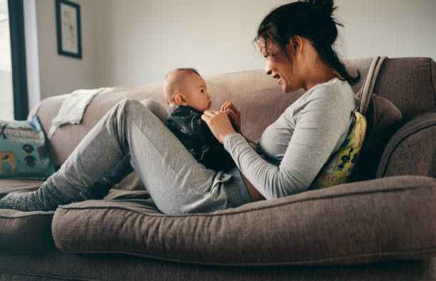 istock Mother spending time talking to her baby at home 1126670491
