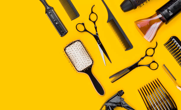 istock Professional stylist hair cutting tool and accessories with copy space 1126672678