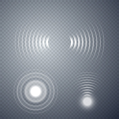 Sonar vector illustration. Radar sign isolated on transparent background.