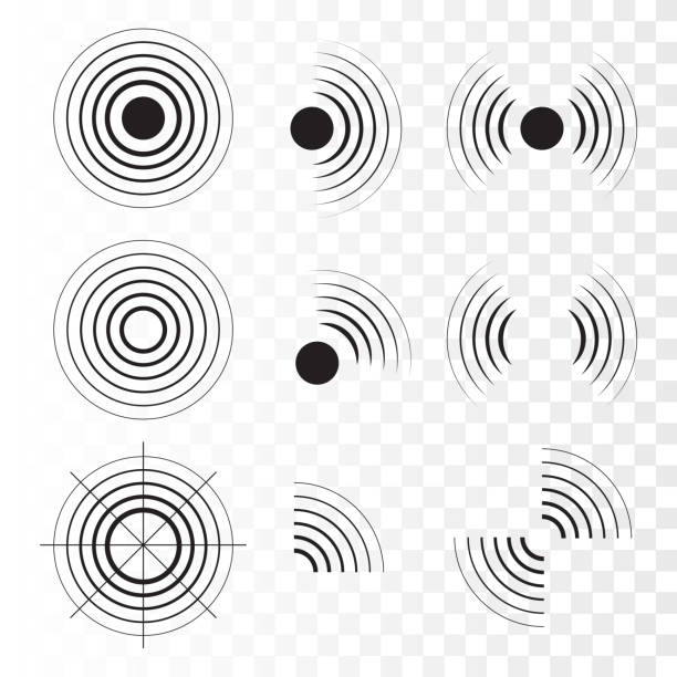 Sonar wave sign. Sonar wave sign. Vector illustration. Radar icons template radio wave stock illustrations