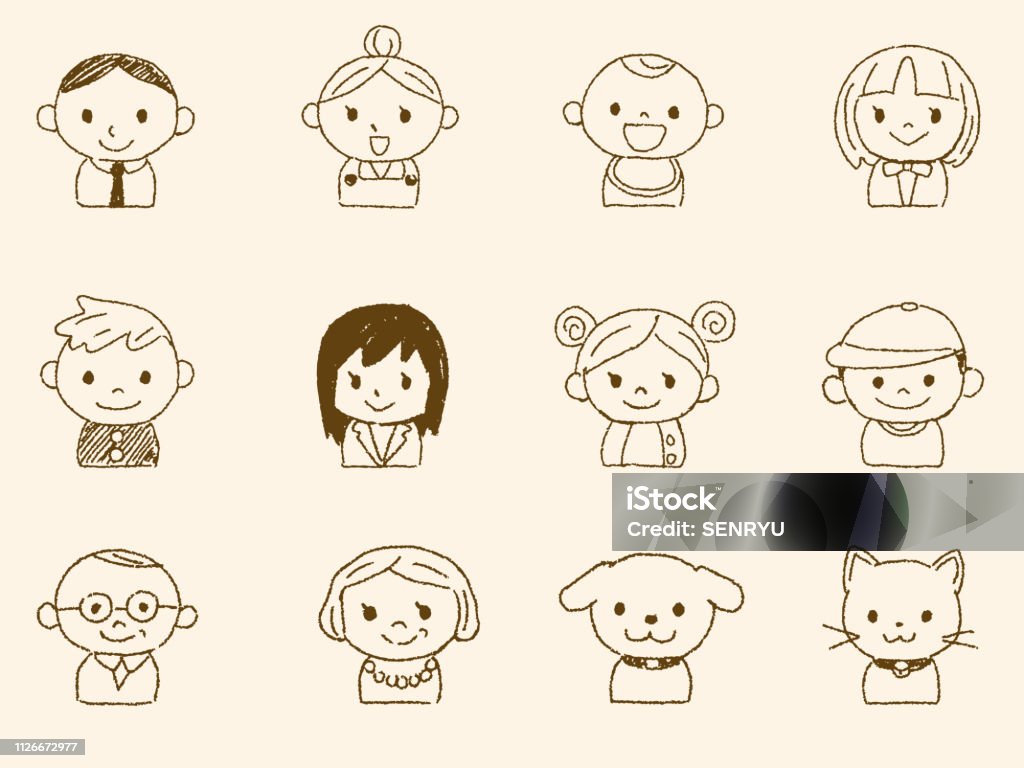 Family icon set Adult stock vector