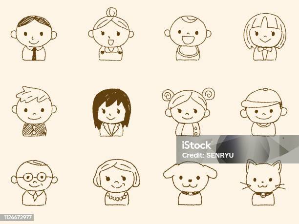 Family Icon Set Stock Illustration - Download Image Now - Adult, Animal, Baby - Human Age