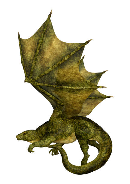 istock 3D illustration fantasy dragon on white 1126680688