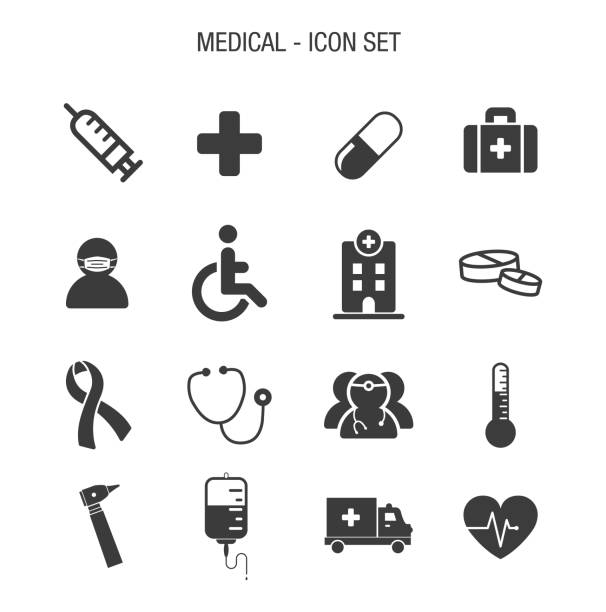 illustrations, cliparts, dessins animés et icônes de medical icon set - fréquence cardiaque