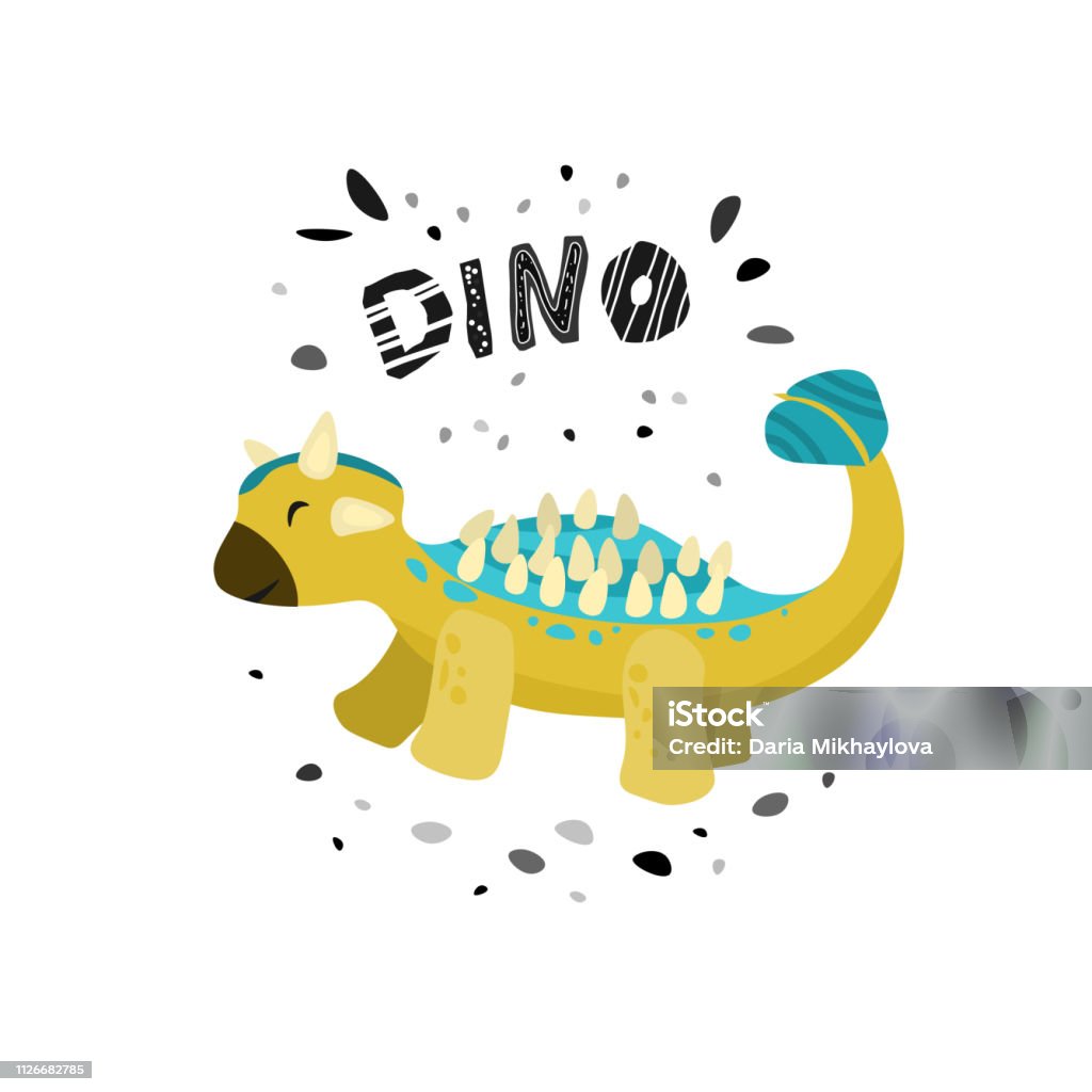 Vẽ Tay Khủng Long Dễ Thương Ký Tự Vector Phẳng Dino Minh Họa Hoạt ...