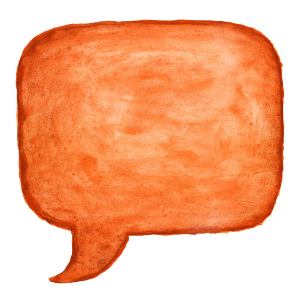 istock Square speech bubble symbol with orange watercolor paint texture isolated on white background. 1126687252