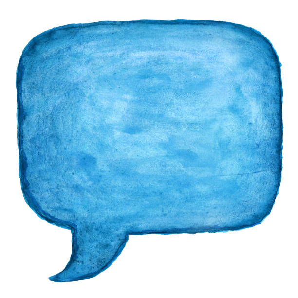 istock Square speech bubble symbol with blue watercolor paint texture isolated on white background. 1126687284