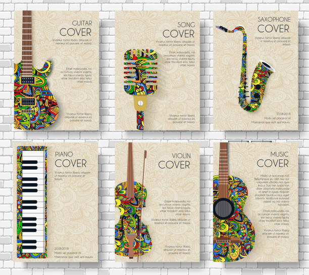 Music Magazine Layout Flyer Invitation Design Set Of Musical