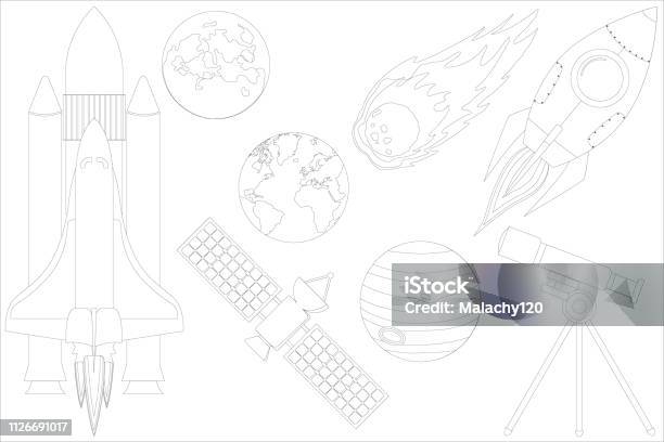 Space Icon Set Stock Illustration - Download Image Now - Alien, Astronaut, Astronomy