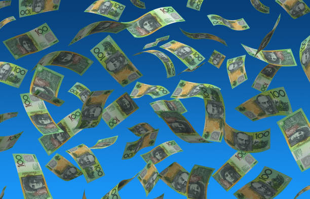 полет австралийского доллара - currency us paper currency falling flying стоковые фото и изображения