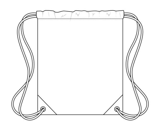 ilustrações, clipart, desenhos animados e ícones de vetor de saco do drawstring para modelo - sack bag textile rope
