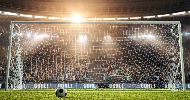 istock A goal on the professional soccer stadium. 1126695241