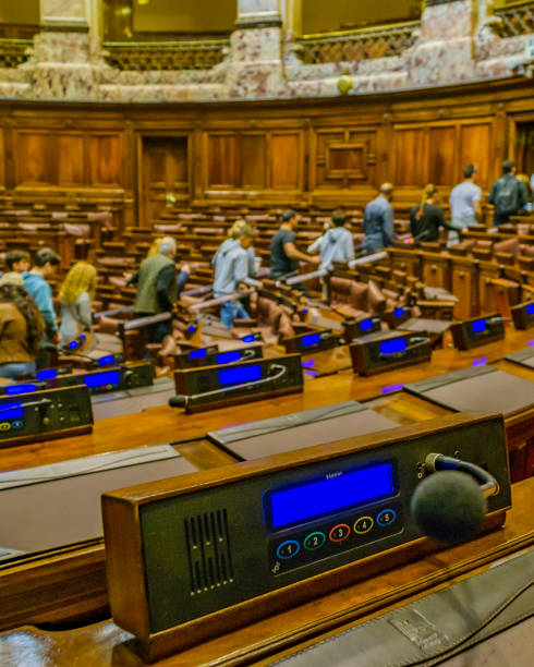 kamer van afgevaardigden, wetgevende palace, uruguay - plenaire vergadering fotos stockfoto's en -beelden