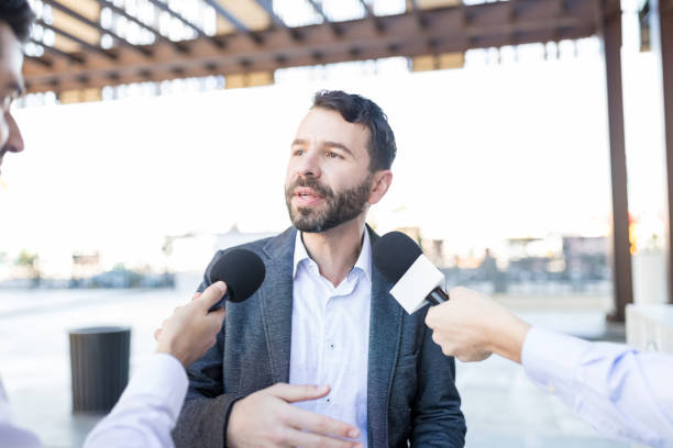 istock TV Reporters Broadcasting Businessman 1126703345