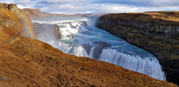 istock Gullfoss waterfall in iceland on golden circle route 1126703680