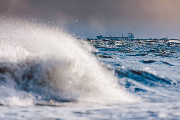 istock Stormy waves on the sea. 1126712925