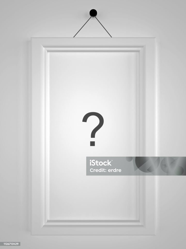 Question Mark Rectangular Frame White Frame And Question Mark Stock Photo - Download Image Now ...