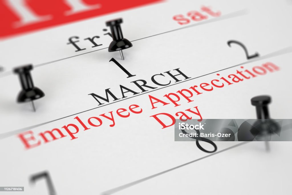 Calendar Concept Employee Appreciation Day Employee Appreciation Day Stock Photo