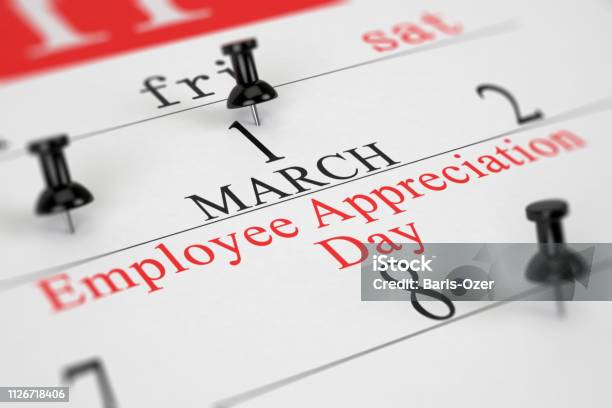 Calendar Concept Employee Appreciation Day Stock Photo - Download Image Now - Employee Appreciation Day, Admiration, Employee