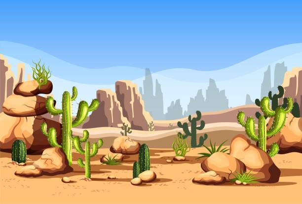 ilustrações de stock, clip art, desenhos animados e ícones de desert scenery or american canyon - desert animals