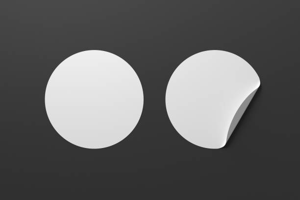 istock Blank  round stickers straightened and with folded corner 1126720849