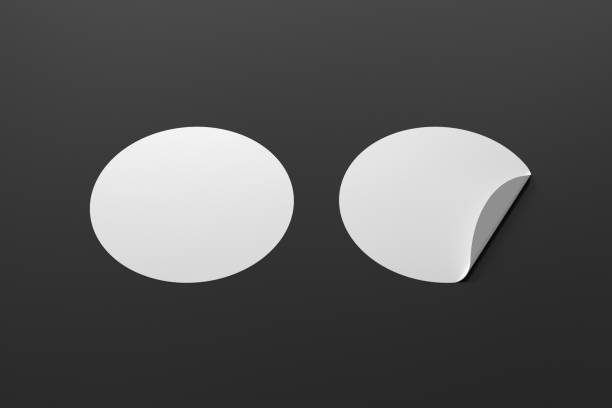 istock Blank  round stickers straightened and with folded corner 1126720896