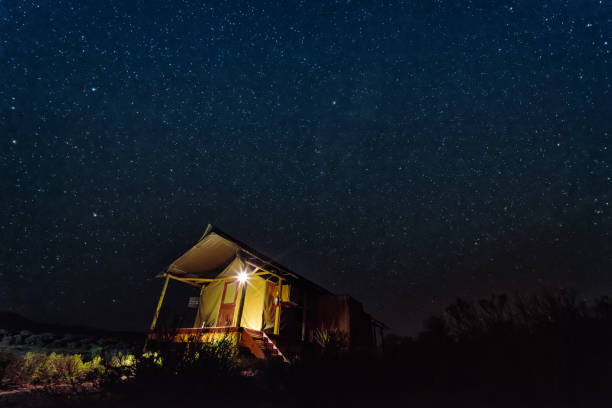istock Safari tent under beautiful African star sky 1126722038