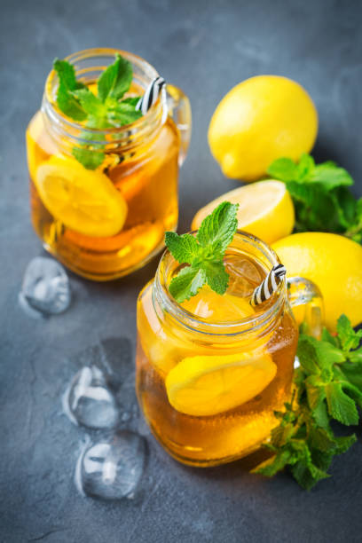 istock Lemon mint iced tea cocktail refreshing drink for summer days 1126726035