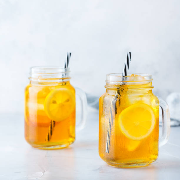 istock Lemon mint iced tea cocktail refreshing drink for summer days 1126726072