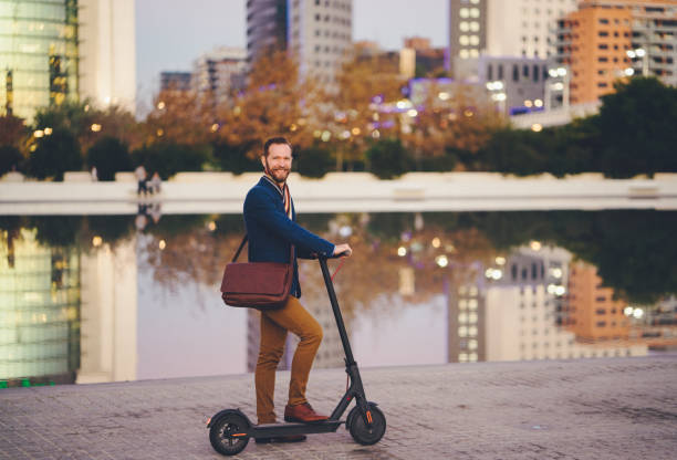 istock Businessman riding a scooter in Spain 1126729216