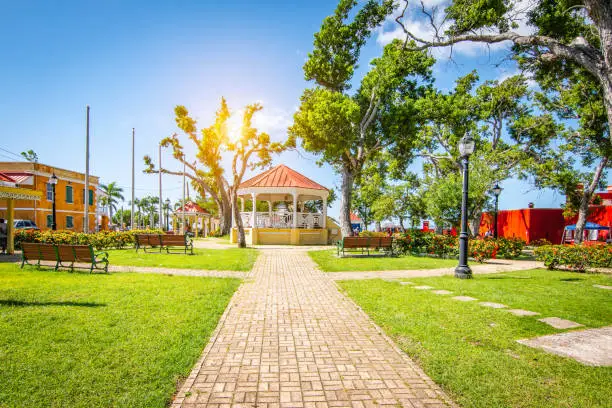 Photo of Beautiful town park close to the port of Frederiksted in St Croix, US Virgin Islands.