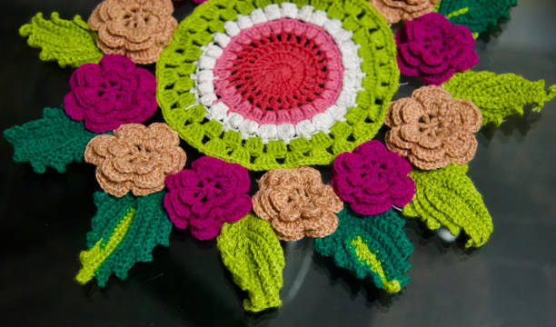istock Woollen made artificial flower shape design unique photo 1126736573