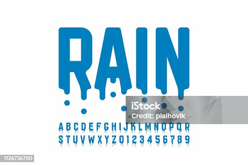 istock Rainy font design 1126736700
